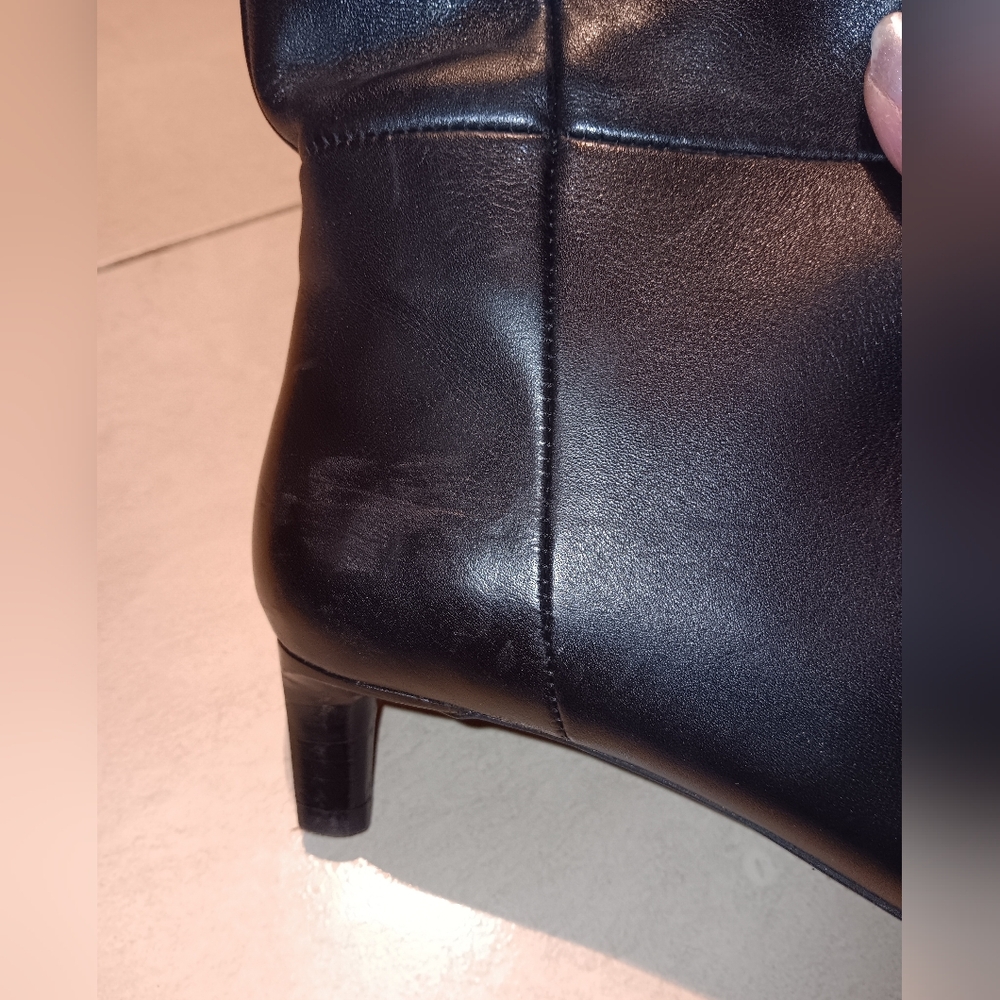 Mango Genuine Leather Boots With Square Toe and Kitten Heel - Picture 13 of 13